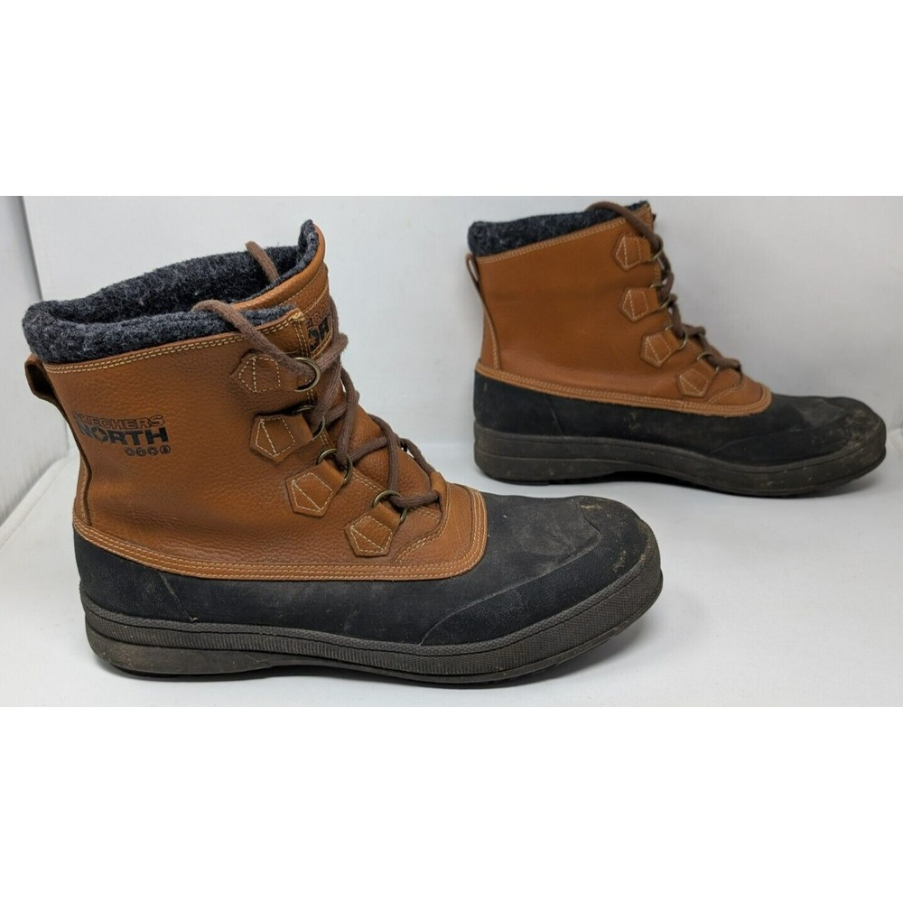 Skechers Winter Boots Mens Size 13 North Alamar Terence Insulated Fur 72065 Duck